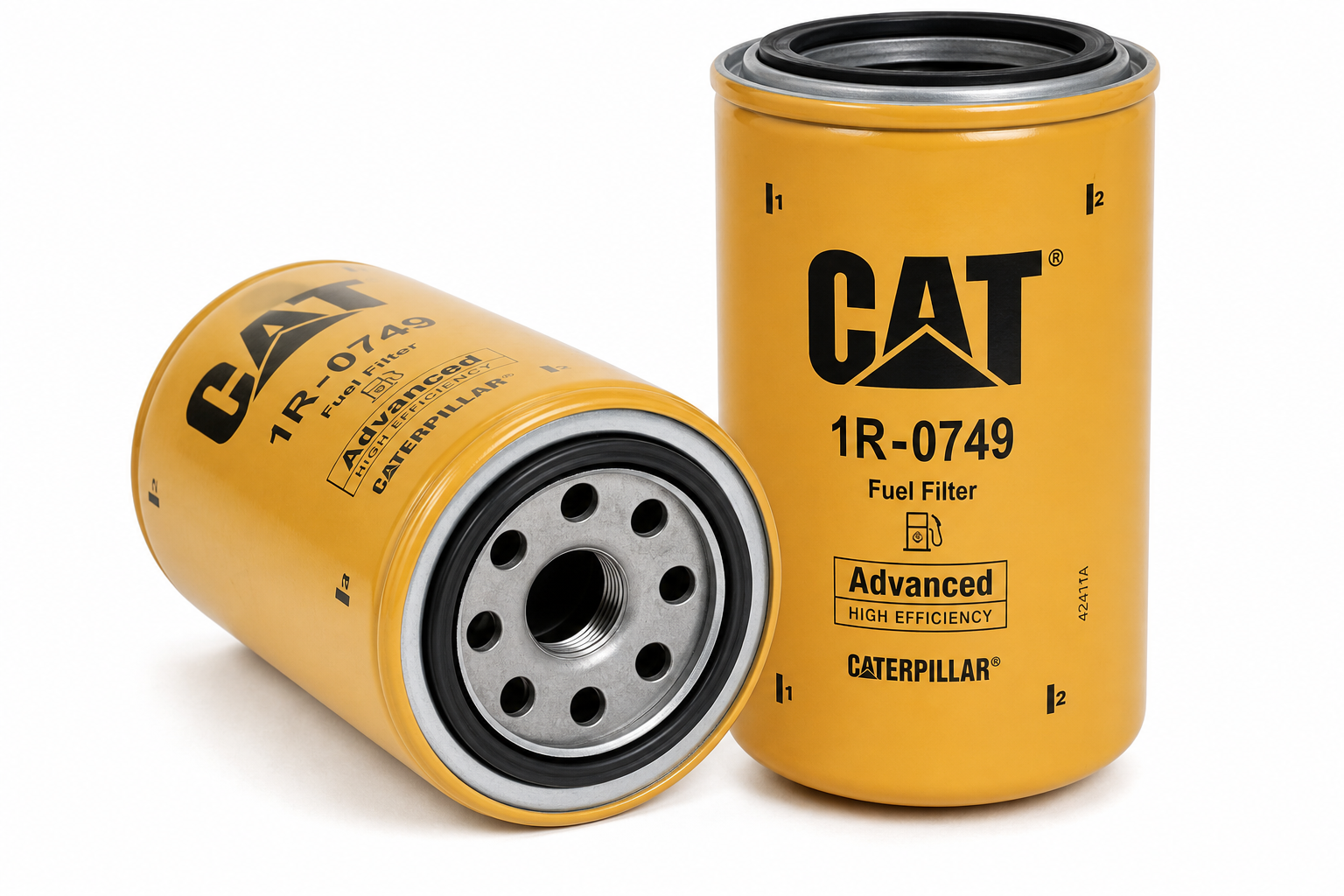 CATERPILLAR 1R0749 Fuel Filter - Secondary, 266 mm. Length, 93.5 mm. OD, 1.00-14 Thread