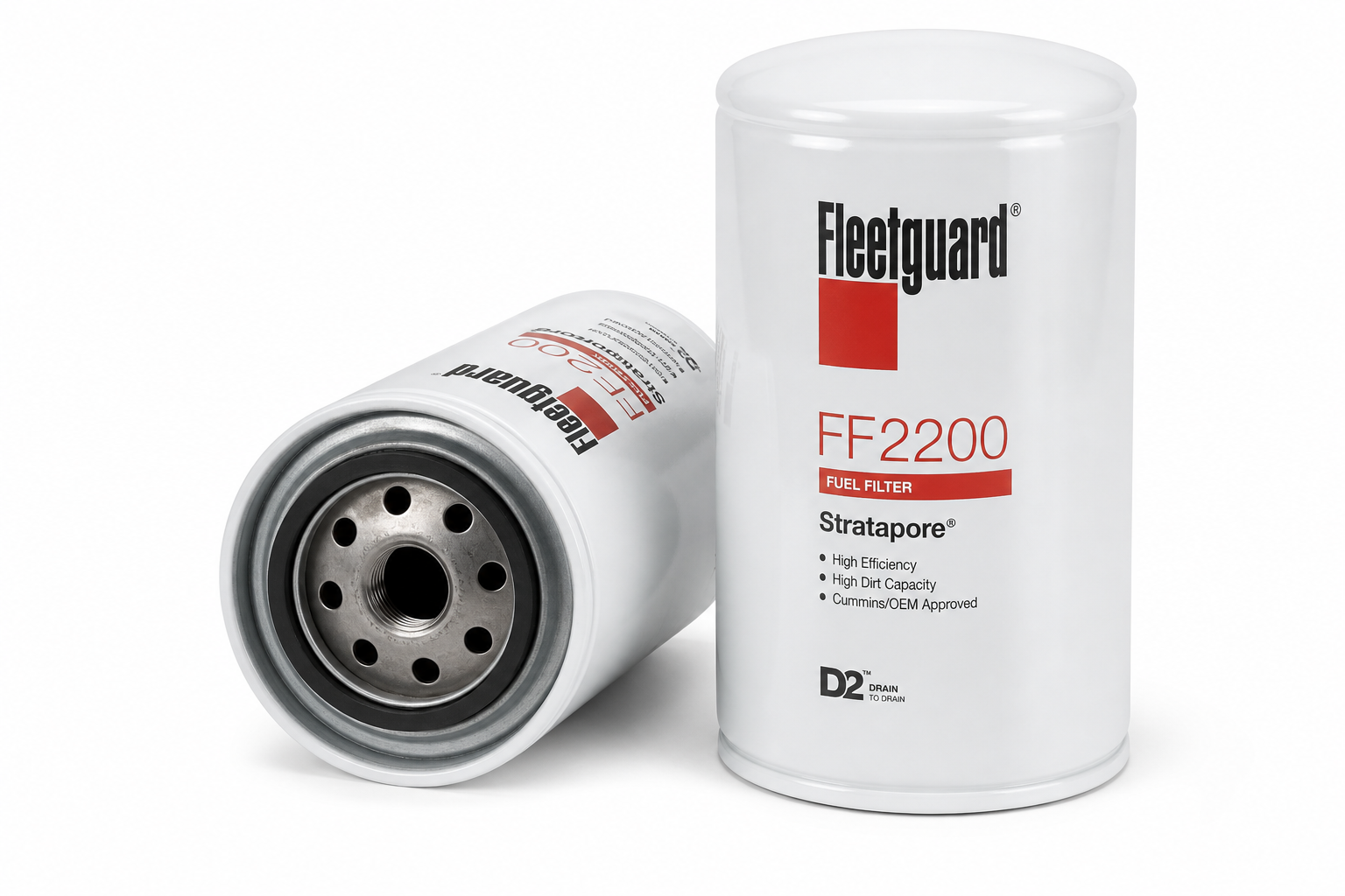 FLEETGUARD FF2200 Fuel Filter, Spin-On, Stratapore