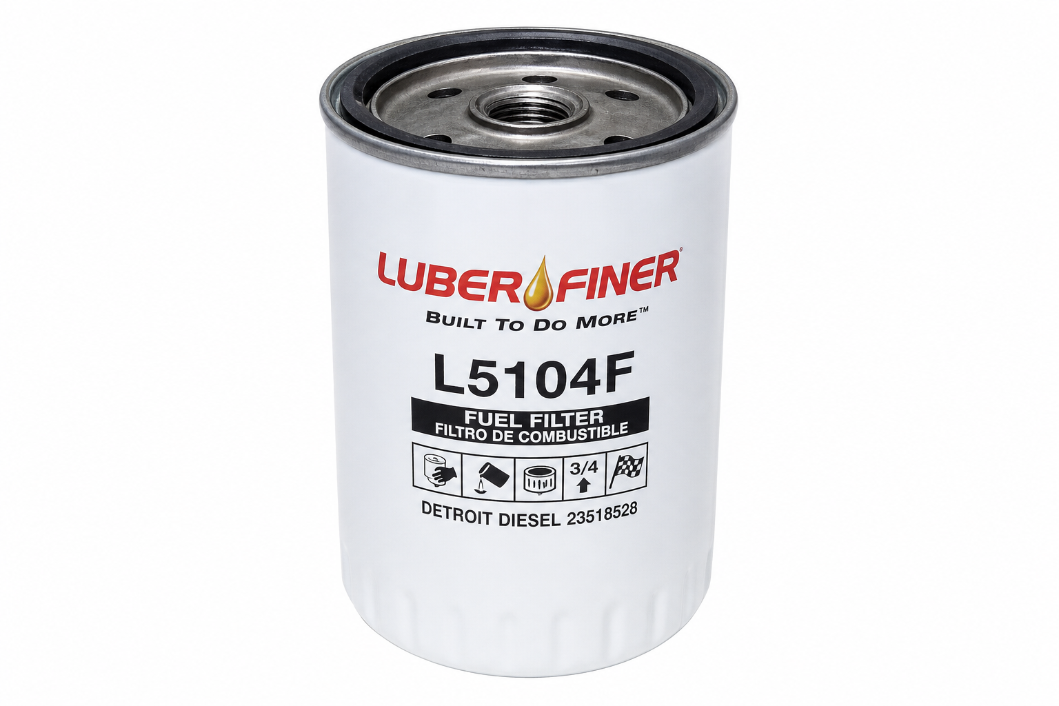 LUBER-FINER L5104F Fuel Filter - 4.59 x 6.08 in., for Detroit DD13/DD15/DD16, Cascadia 2013-2017