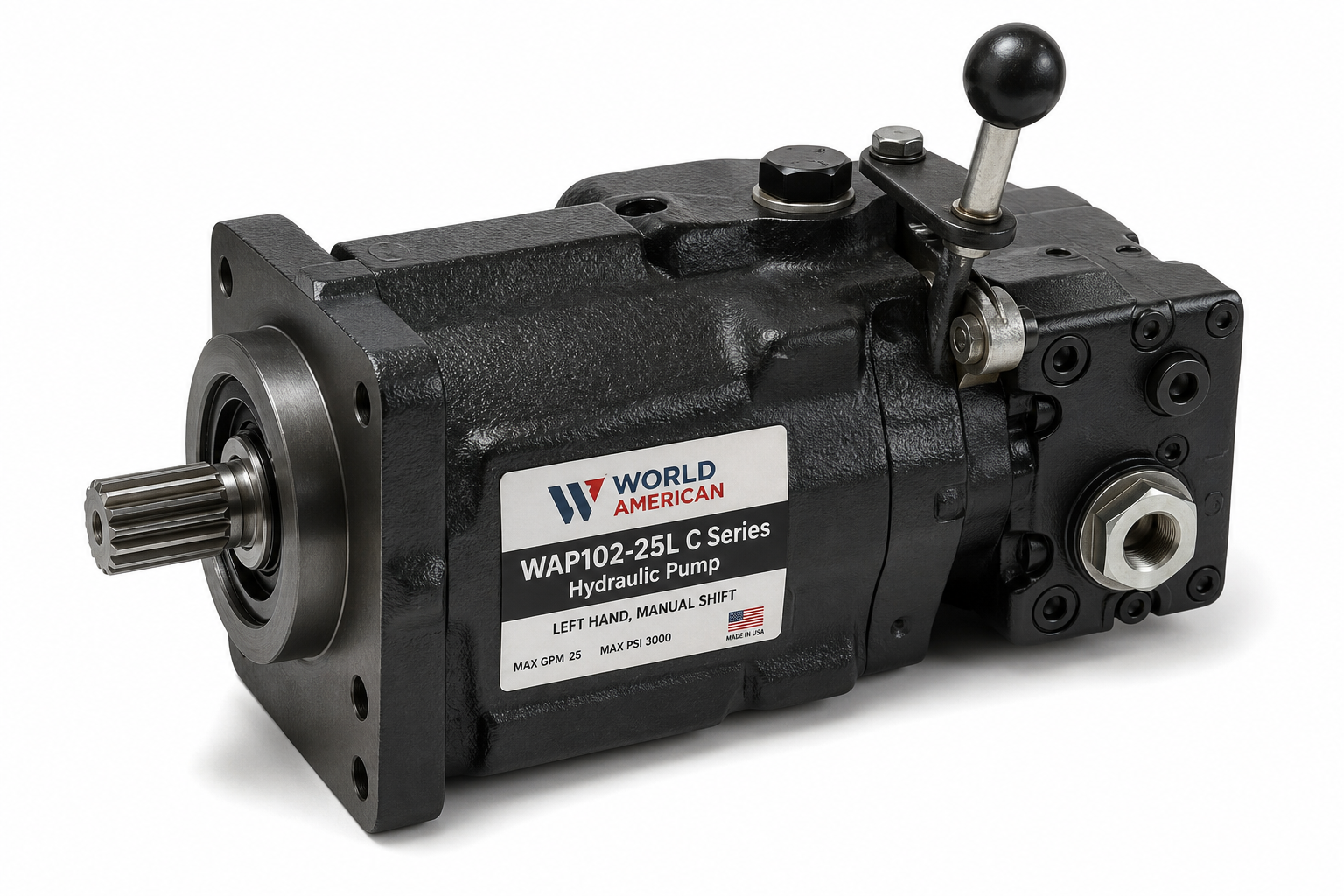 WORLD AMERICAN WAP102-25L Hydraulic Pump - C Series, Left Hand, Manual Shift